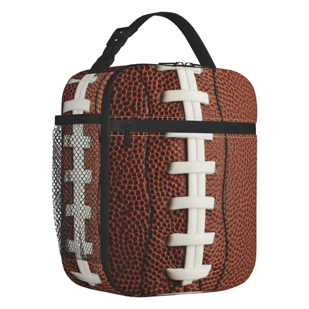 

Rugby Stitching Football Insulated Lunch Bag for Camping Travel Waterproof Thermal Cooler Bento Box Women Children