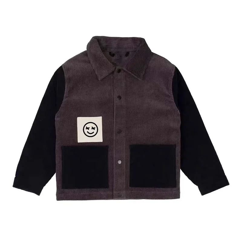 В наличии 2024 wyn Осенняя детская одежда Синее пальто с мехом щенка Теплое и плотное