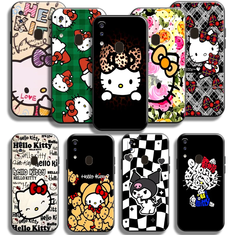 

Cartoon Kuromi Hello Kitty Cat Phone Case For Samsung Galaxy A20 A20S Black Full Protection Cover Shell Shockproof TPU