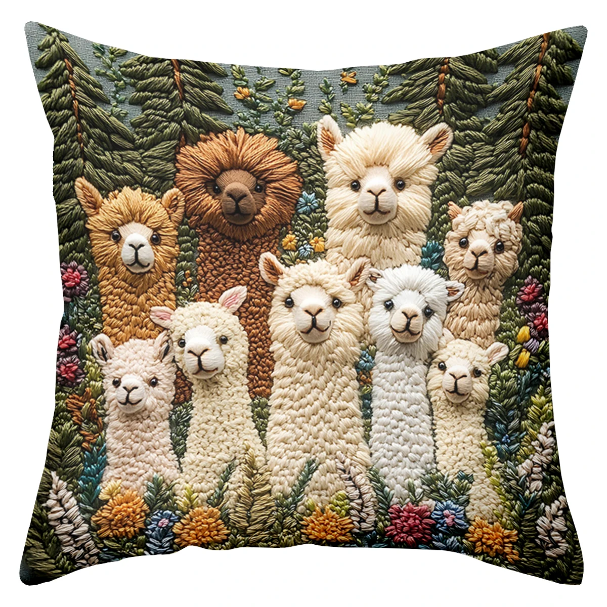 

Декоративная наволочка с принтом лама