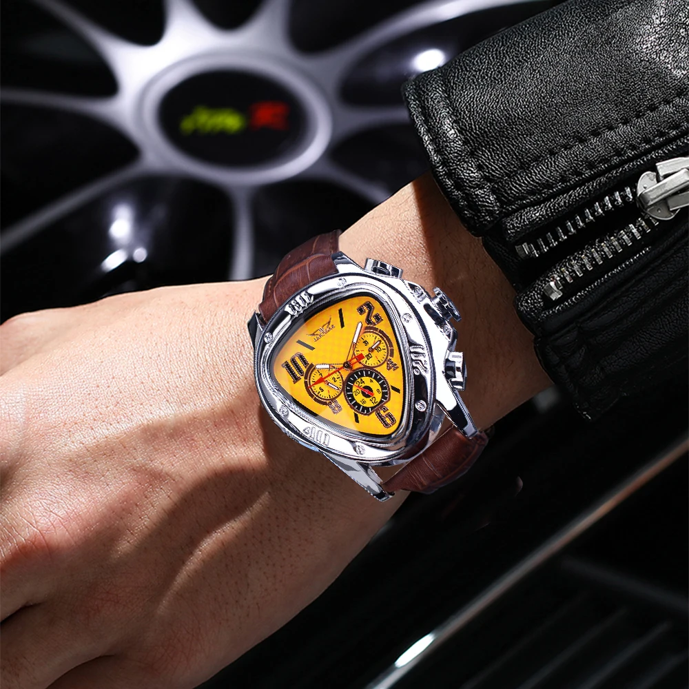 Мужские часы JARAGAR 951 Luxury Automatic Mechanical Business Watch Racing Design Geometric Triangle Casual Fashion Reloj Hombre (art.: 3920d8cef0efd) - 3920d8cef0efd