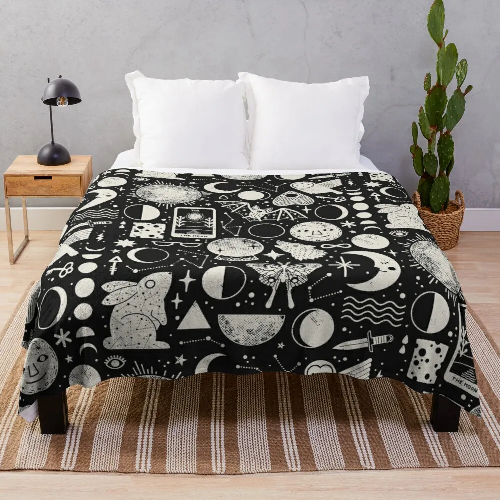

Лунный узор: Eclipse, плед, одеяло для гигантского дивана, флисовая ткань, мягкое клетчатое искусственное одеяло для дивана