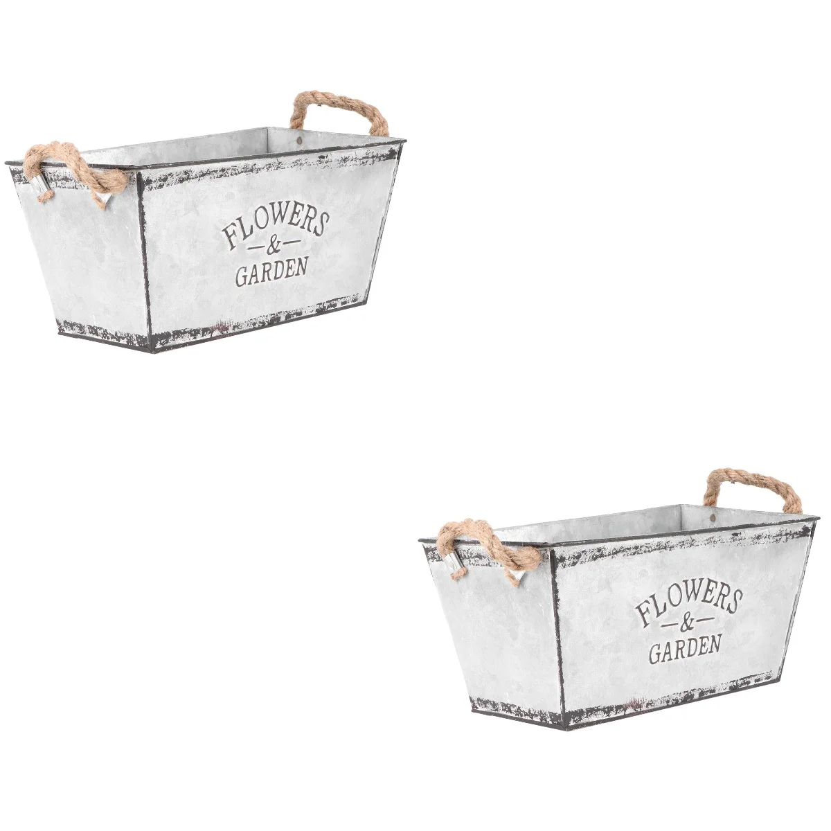 

Flower Vase Rustic Bucket Farmhouse Metal Basket Shabby Chic Fleshiness Storage Planter Outdoor Tub Containers Galvanized