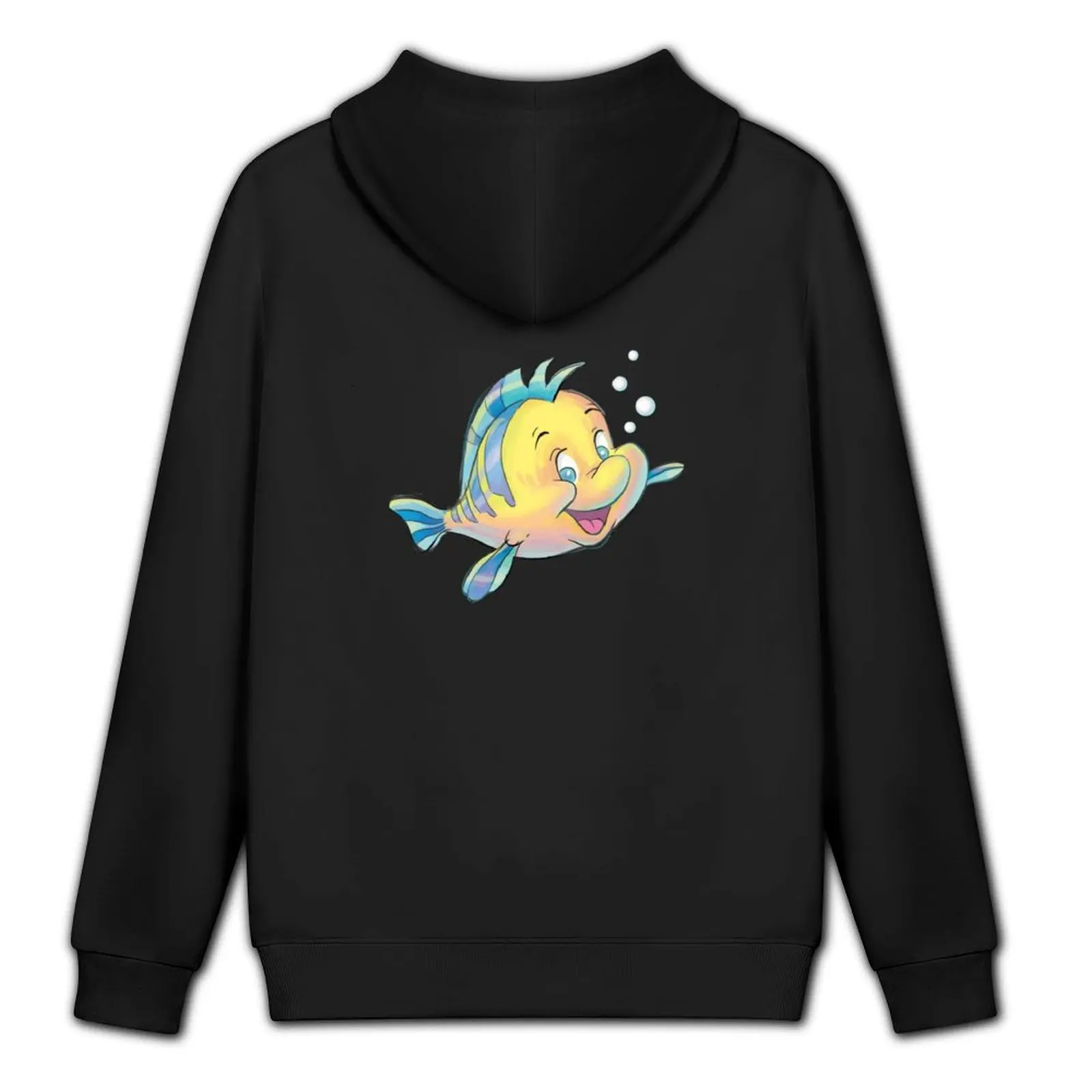 Фото Толстовка с капюшоном Flounder Bubbles Cute Smiling Fish, осенняя мужская одежда, мужская толстовка оверсайз №5