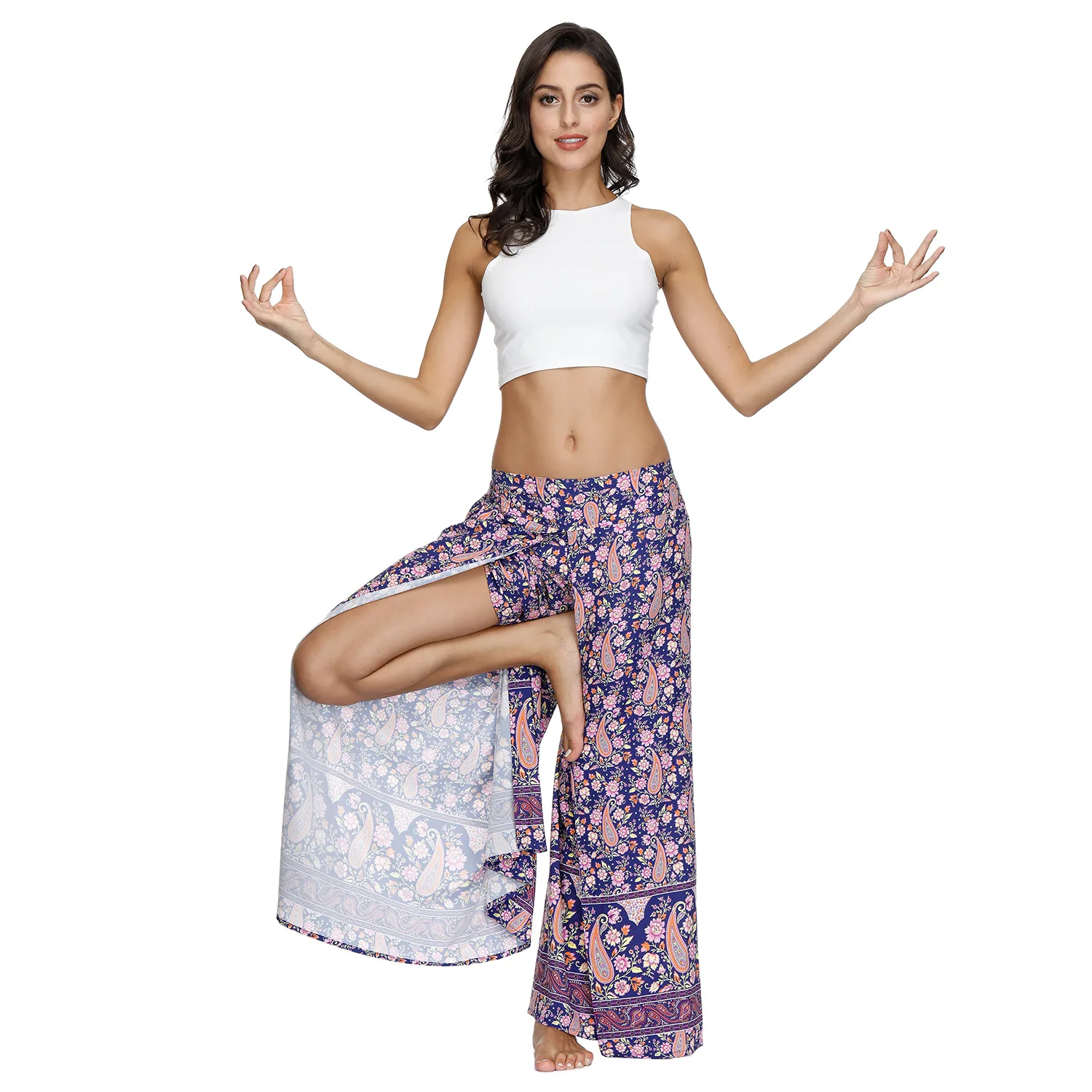 

Женские летние брюки с цифровым принтом, повседневные свободные прямые брюки