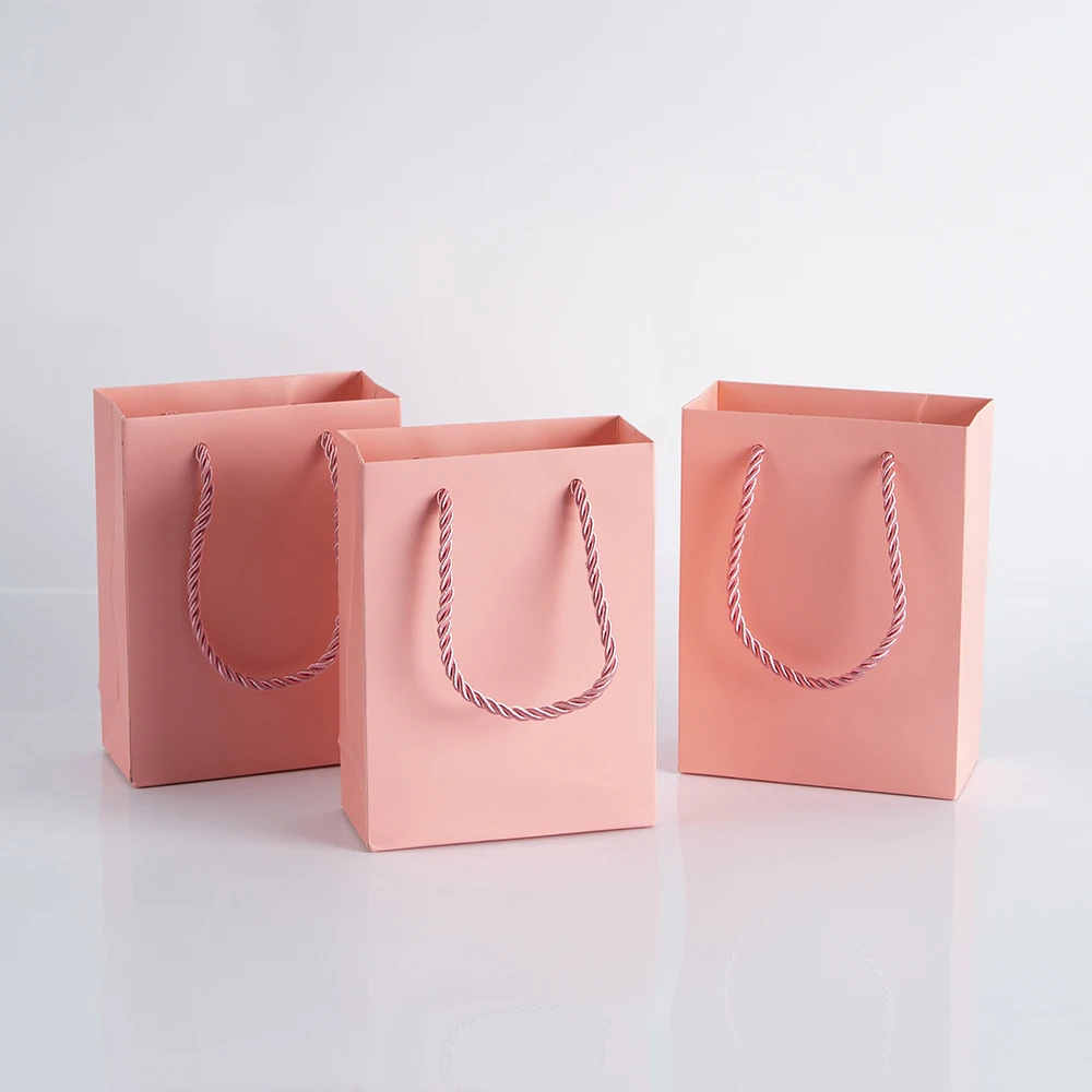 24/50/100pcs Mini Small Kraft Paper Bag with Handles Festival Gift Bag for Packaging Christmas Cookie Candy Shopping Tote Bags