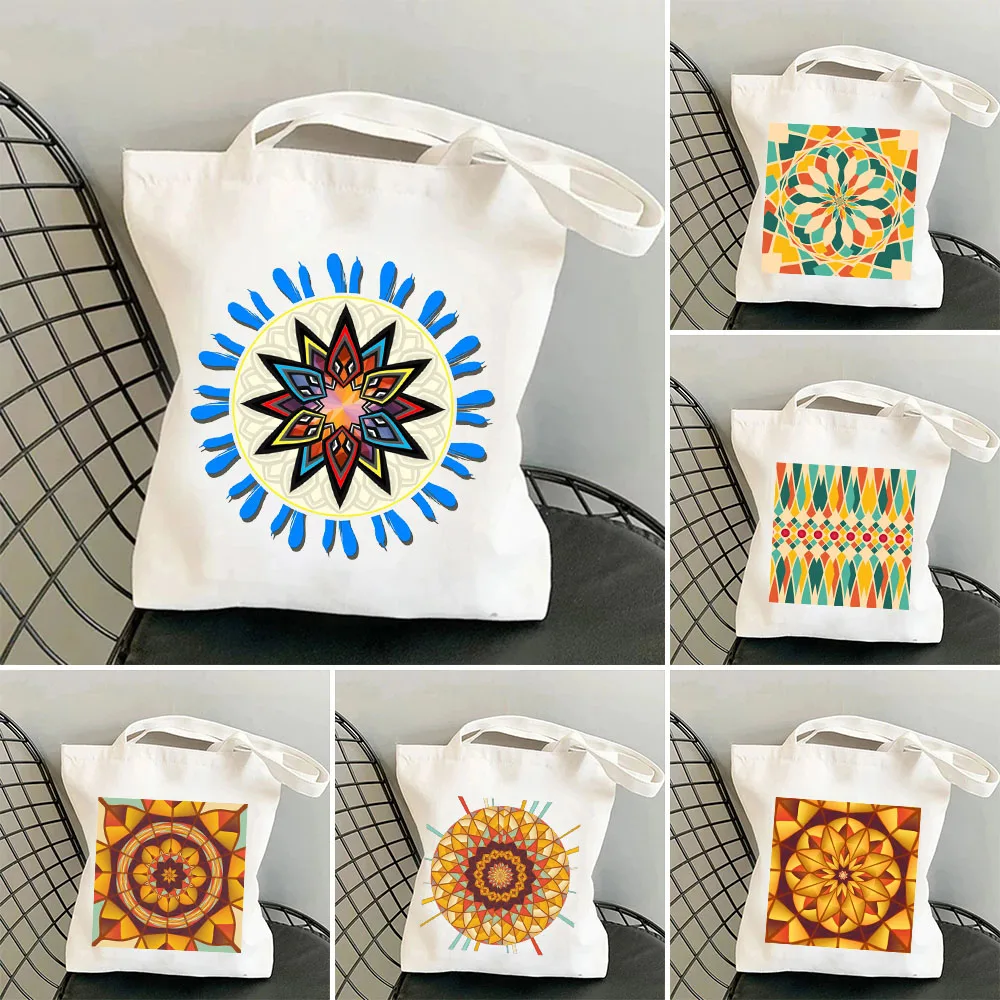 

Geometric Flourish Floral Abstract Mandala Women's Cute Cartoon Canvas Harajuku Shopper Bags Fashion Casual Summer Shoulder Bags