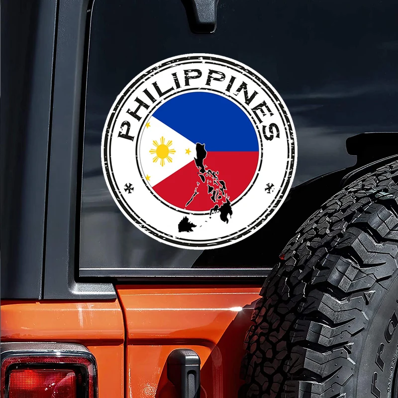 Герметичная наклейка CK21176 # Филиппины Круглый флаг для ноутбука книги
