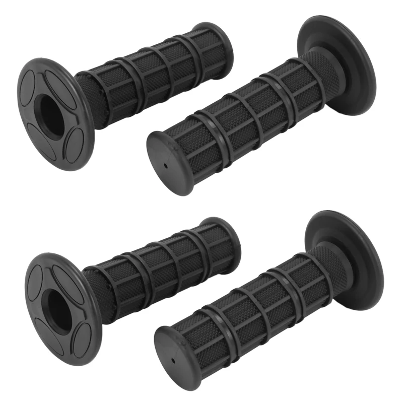 

4X Motorcycle Grips Handlebar Grips Motorcycle Scooter Quad 24Mm Rubber Motocross Black
