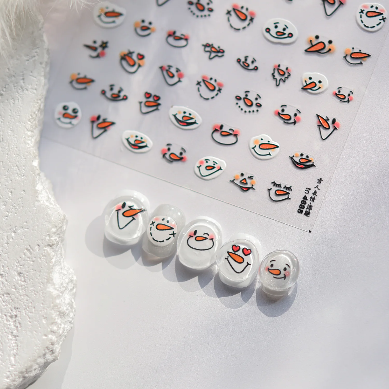 1 шт. рождественские наклейки для дизайна ногтей со снеговиком милые цветные