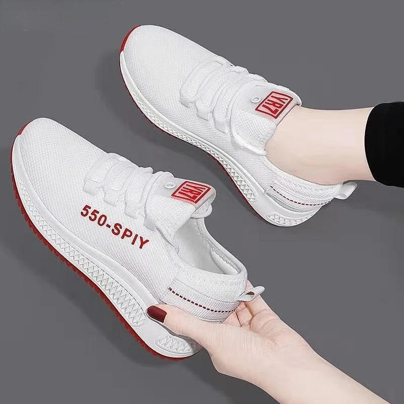 Trainers Female 2023 Spring and Summer New Casual Shoes Shallow Mouth Breathable Mesh Korean Version of Literary Female Shoes