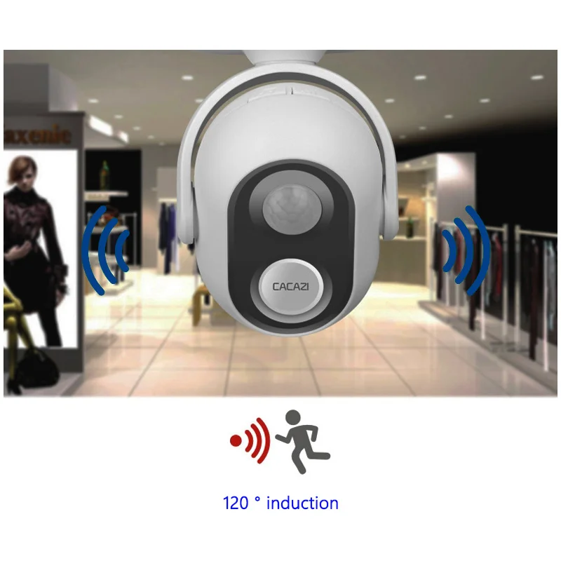

120 ° Induction Sensor Intelligent Infrared Sensing Welcome Doorbell Multiple Voice Options Level 4 Volume Urgent Reminder