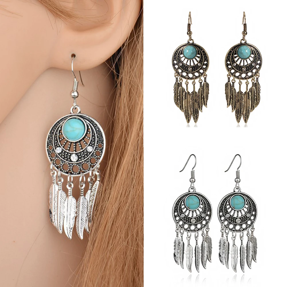 

Ethnic Earrings Set Bohemian Tassel Earrings Trendy Earrings Jewelry Water Drop Leaves Earrings Earring Sets Pendant Earrings