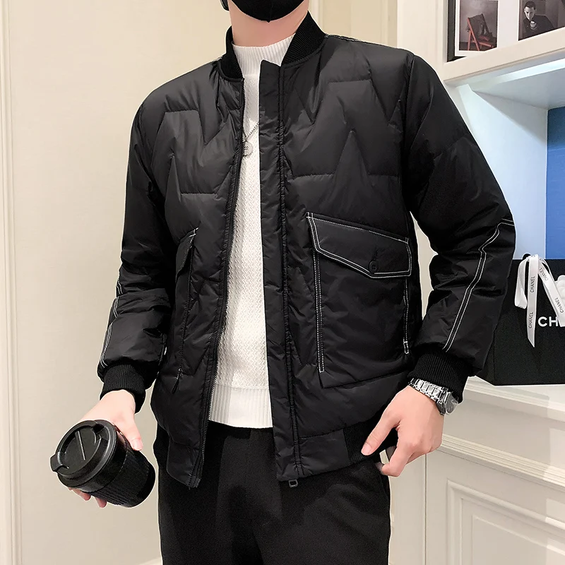 2022 Winter Light Thin Duck Down Jackets Men Korean Fashion Slim Casual Short Down Coats Warm Parkas Outdoor Windproof Jacket