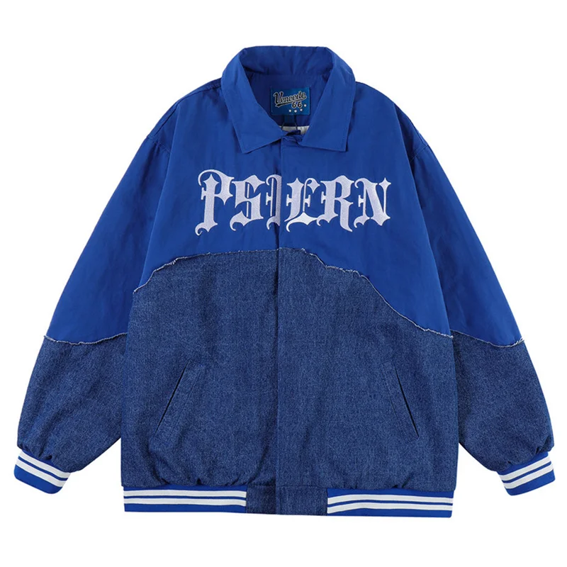 

Hip Hop Baseball Jacket Streetwear Letter Embroidery Patchwork Harajuku Jackets Coat 2022 Fashion College Oversized Outwear