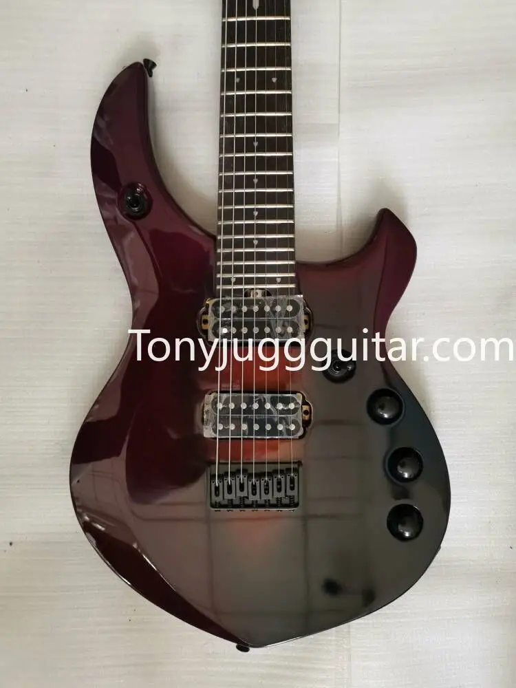 

John Petrucci Majesty Trans Red Wine Black Center Electric Guitar Tremolo Bridge, Passive Pickups & 9V Battery Box,Free Shipping