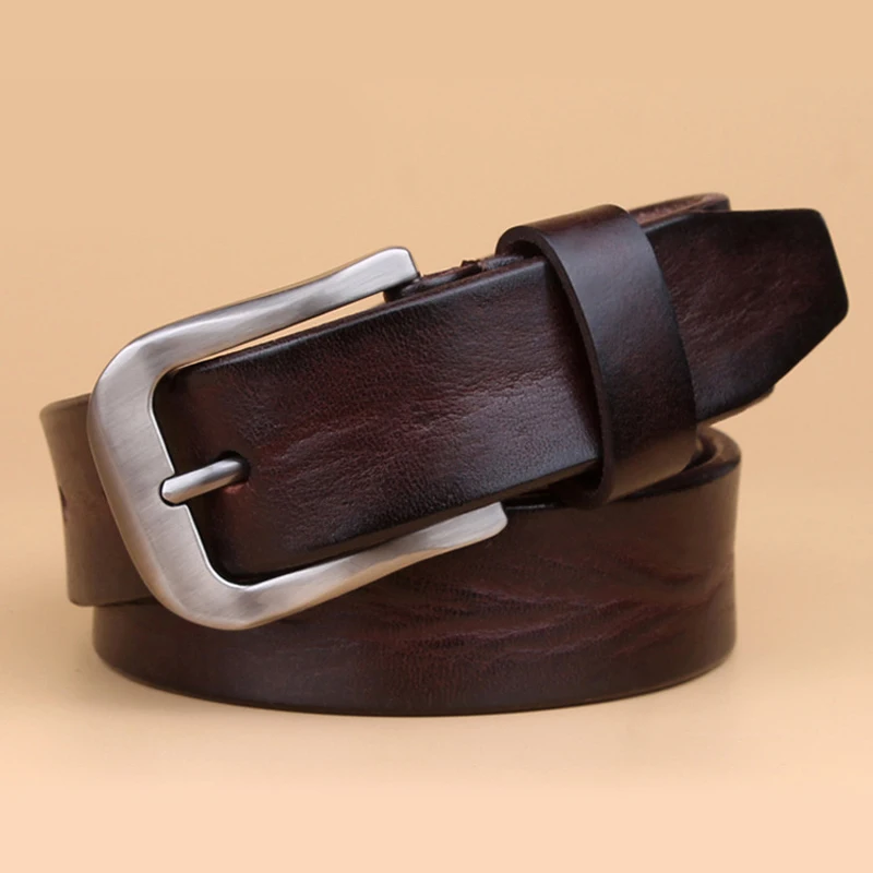 genuine leather girdle luxury coffee brown ceinture red 2.8CM designer belt women high quality full grain 100% real cowskin