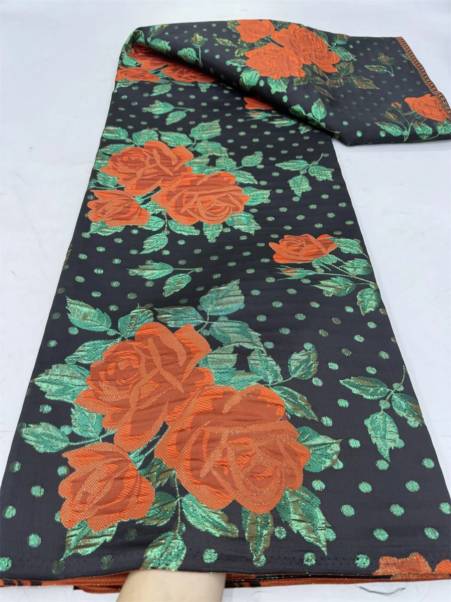 Нигерийская дамасская парчовая кружевная ткань 2024 высококачественная