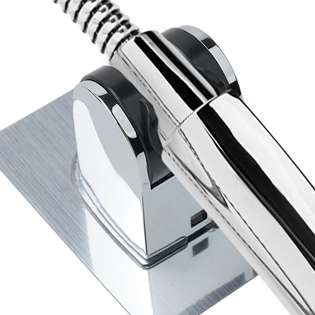 

High Quality Shower Bracket Head Holder ABS+metal Adjustable Direction Fit Smooth Surfaces Punching-free Silver