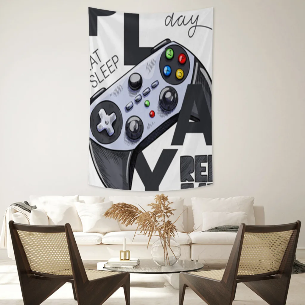 

Video-game-party-tapestry Fabric Wall Hanging Beach Room Decor Cloth Carpet Yoga Mats Sheet Sofa Blanket Shower Curtain