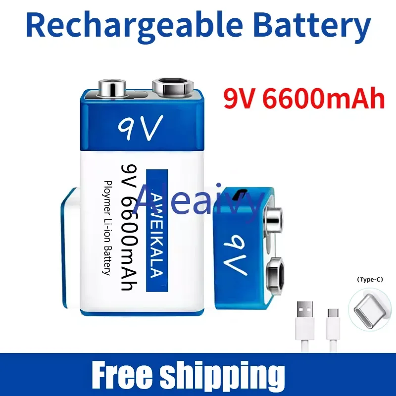 

Литий-ионная аккумуляторная батарея 2022, 9 В, 6600 мАч, батареи Micro USB, 9 В, литиевая батарея для мультиметра, микрофона, игрушки, пульта дистанцион...