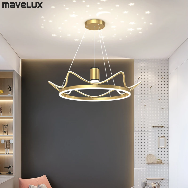 Современная светодиодная лента в форме короны кольцо подвесной светильник для