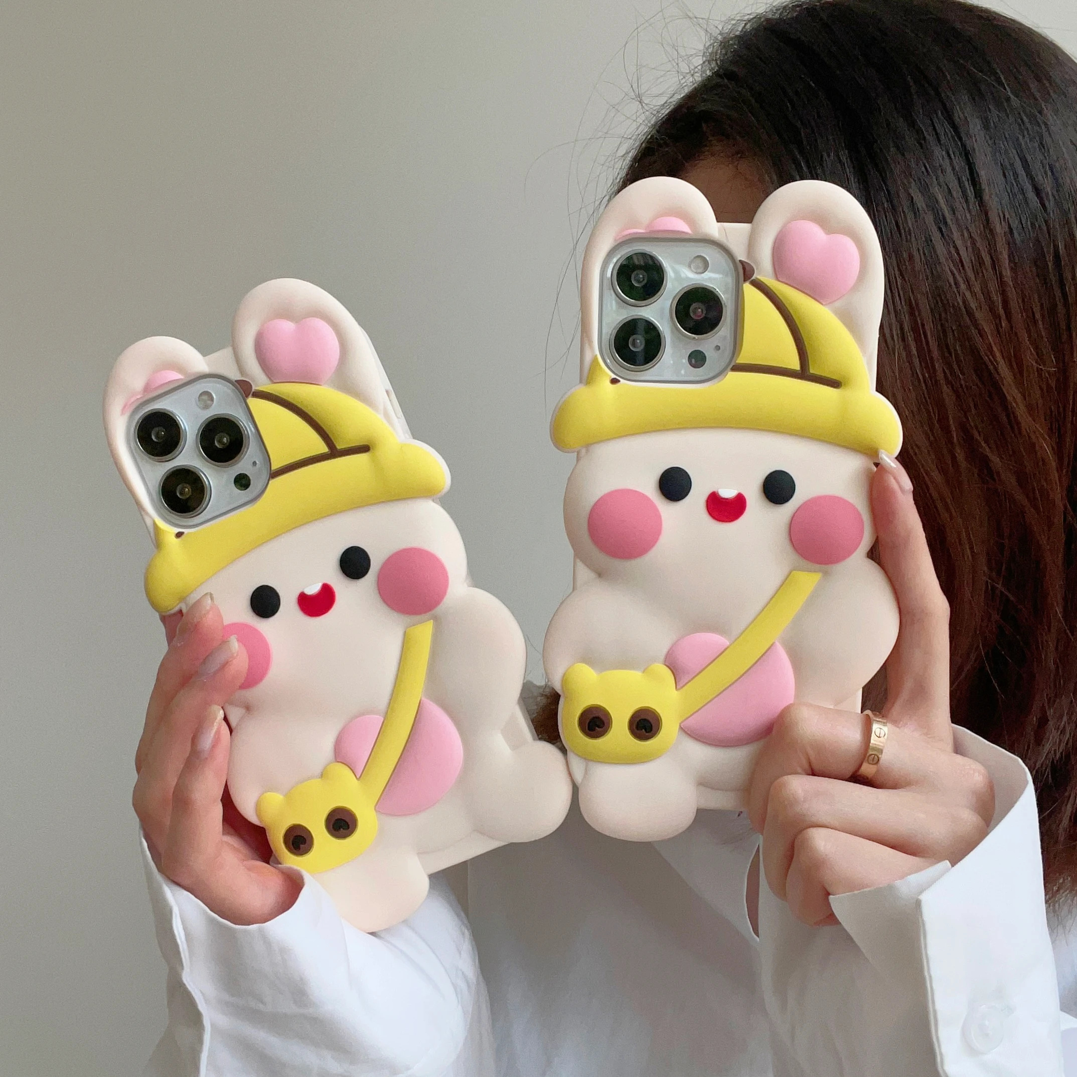 

Cute Rabbite iPhone Case for IPhone14 13 12 11 Pro Max 3D Stereo All-inclusive Anti-drop Phone Shell Cover
