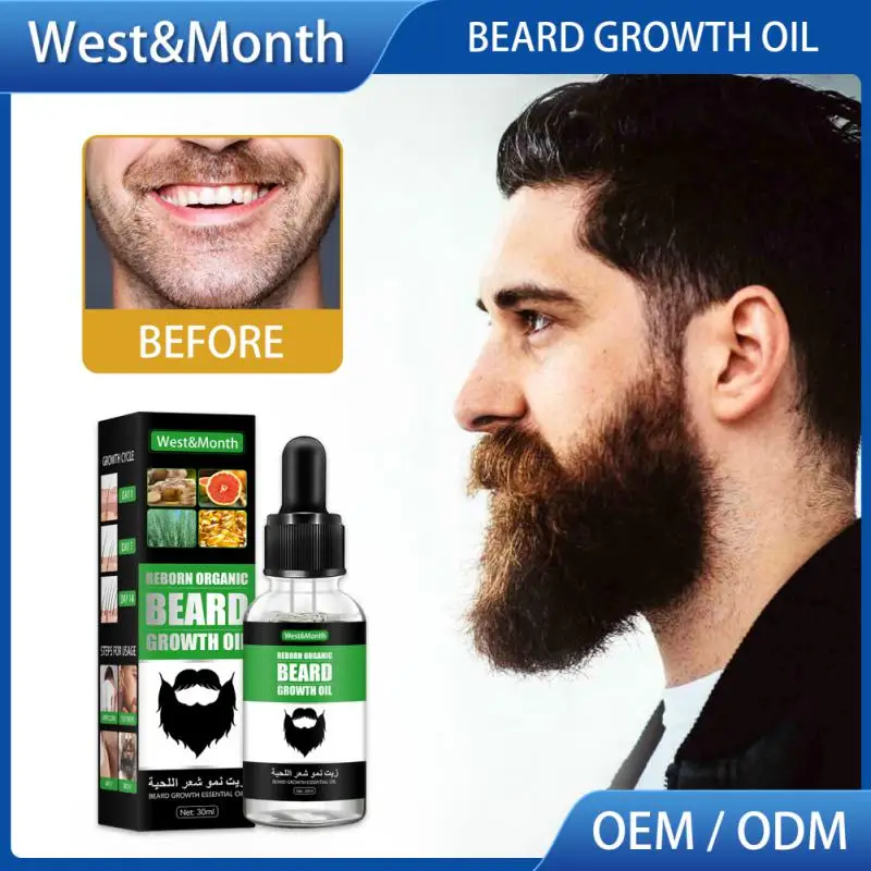 

Масло для роста бороды West месяц, 30 мл, густые и более густые волосы, масло для бороды для мужчин, уход за бородой, уход за бородой TSLM1