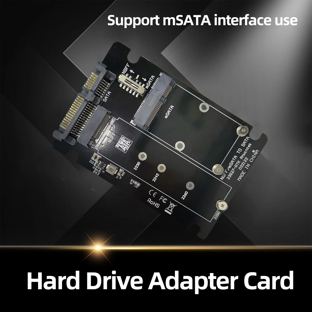 Адаптер MSATA/M.2 NGFF в SATA III для жесткого диска, плата B Key/B + M Key, конвертерная карта для 2230/2242/2260/2280 M.2 NGFF SATA SSD