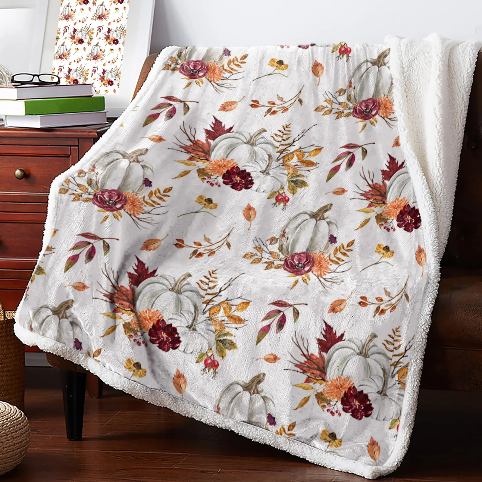 

Кашемировое одеяло с изображением кленового листа, тыквы на День Благодарения, зимнее теплое мягкое покрывало s для кровати, дивана, шерстяное одеяло, покрывало