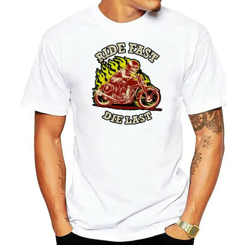 

2023 Fashion T-Shirt - RIDE FAST - DIE LAST - Biker Motorcycle Motorrad Skull S M L XL XXL Tee shirt