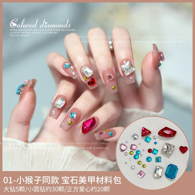 

5/10/50 шт., алмазные подвески для ногтей