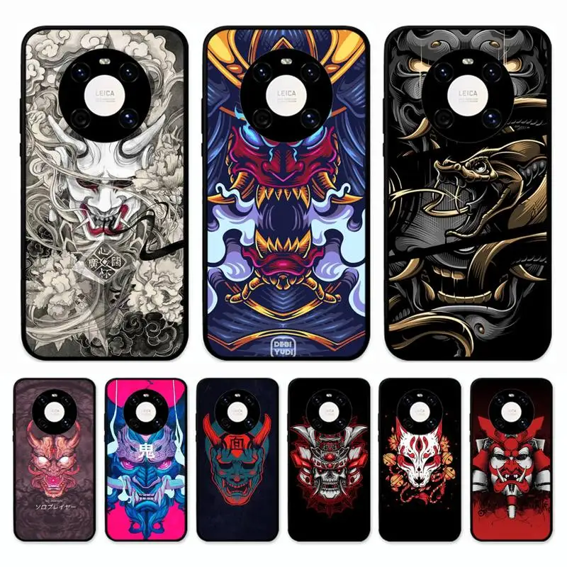 

Samurai Oni Mask Phone Case for Huawei Mate 20 10 9 40 30 lite pro X Nova 2 3i 7se