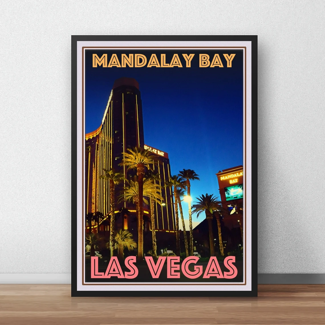 Винтажный постер для путешествий в ретро-стиле Мандалай Бэй Лас-Вегас HD Печать на