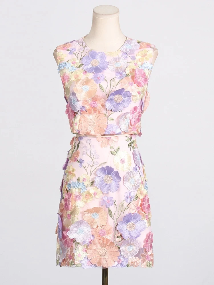 Женский комплект из двух предметов короткий топ без рукавов с круглым вырезом и