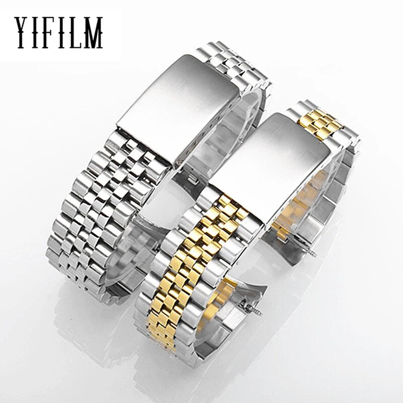 

Solid 316L Stainless Steel Watchband 13mm 17mm 18mm 19mm 20mm 21mm 22mm Curved End Classic Metal Watch Strap Band Wristbands