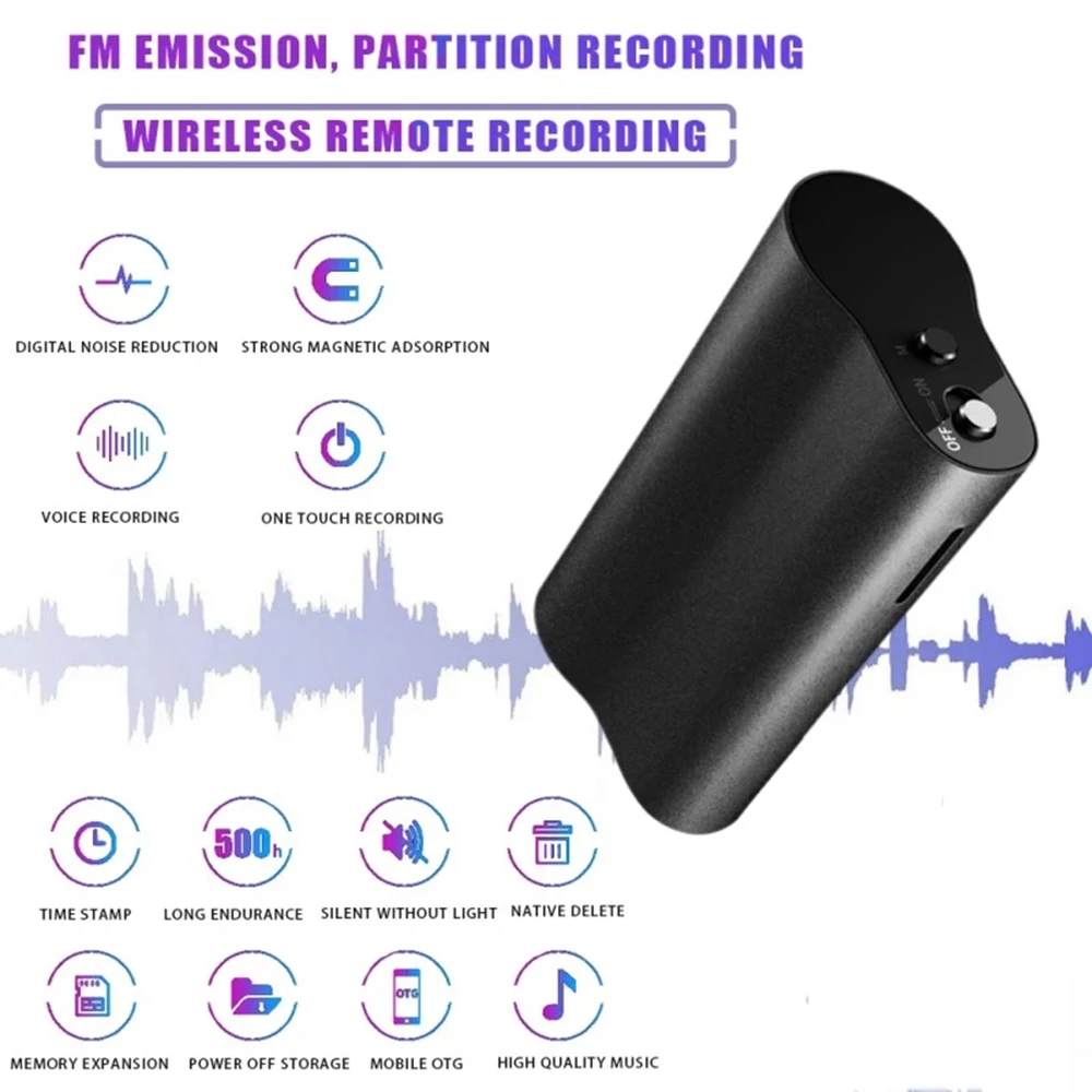 

8G/16G 500 Hour Digital Voice Recorder Pen Mini Professional Dictaphone Voice Activated HD Noise Reduction Audio Sound Recording