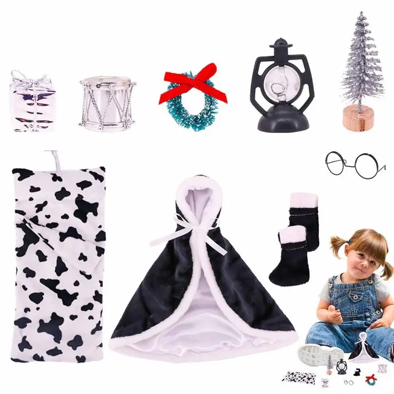 

Christmas Elf Doll Sleeping Bag Christmas Sleeping Bag And Cloak Toy Set With Wreath Holiday Doll House Cape Accessories For