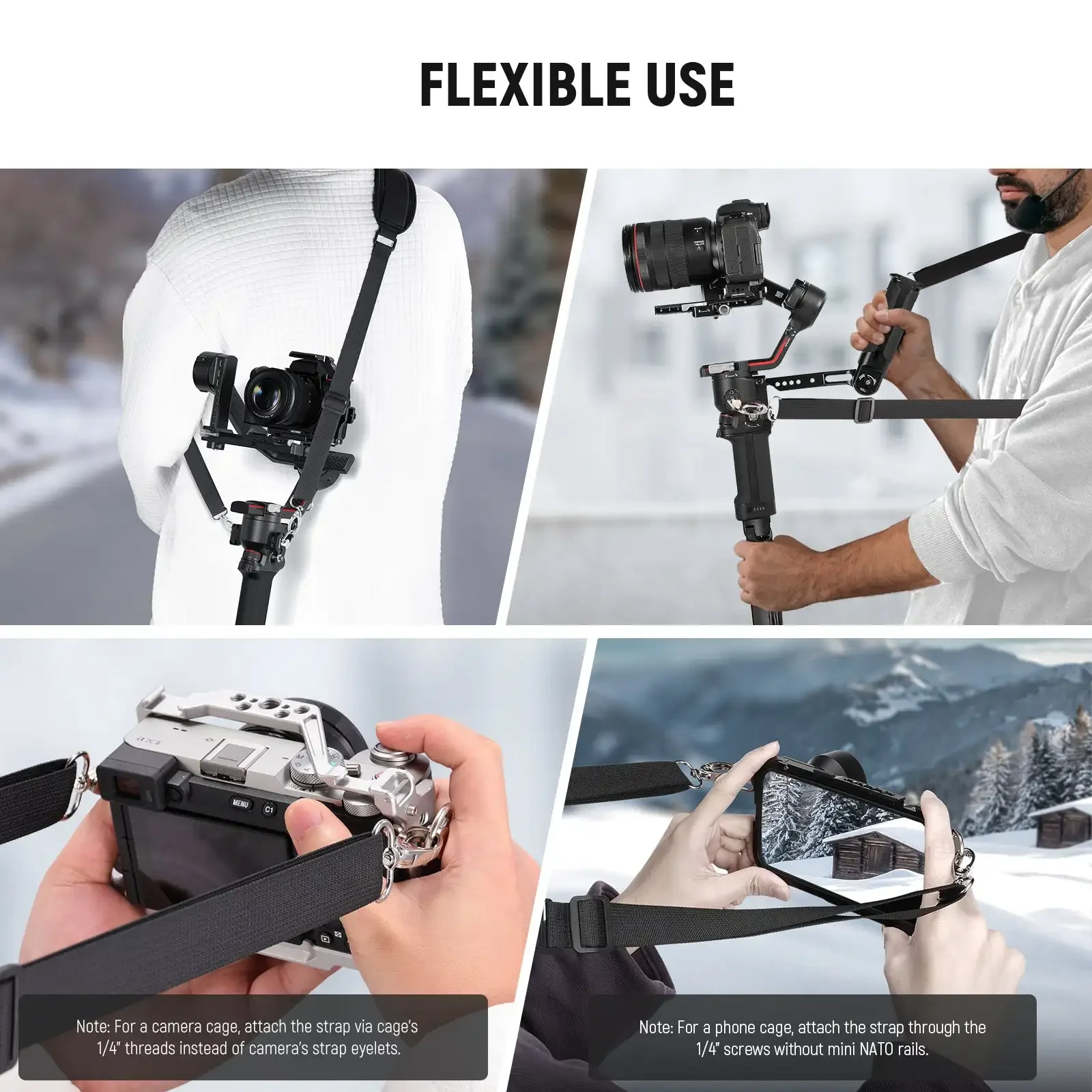 NEEWER GA019 Шейный ремень-стабилизатор плечевой ремень для DJI Ronin RS4 Pro RS3 RS2 RSC2 S SC