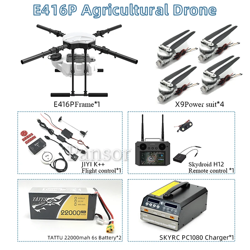 

NEW Full Set EFT E416P 16L 16kg 4 axis agricultural spray drone frame Folding Quadcopter with X9 power system T12 K++ TATTU