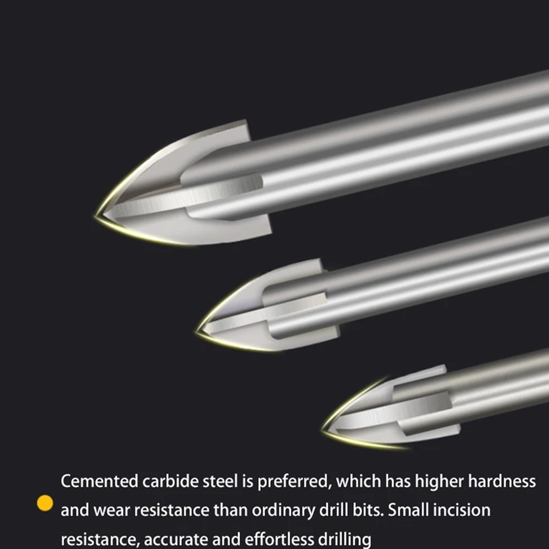 Promotion! 7 Piece Efficient Universal Tool Multifunctional Cross Triple-Cornered Drill Bit Carbide Tip Spear Head(3-12 Mm) |