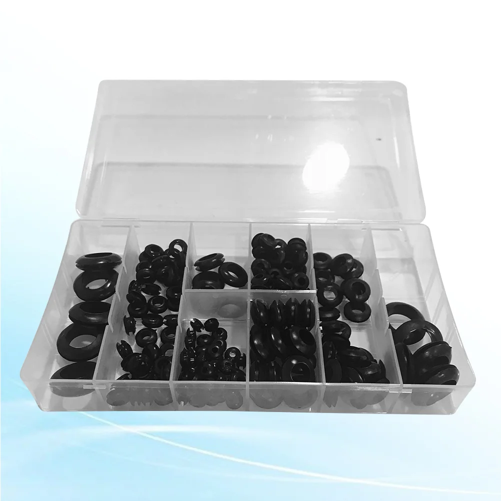 

180PCS Rubber Washer Seals Set Insulation Ring Gasket Car Air Conditioning Compressor Seals Vehicle Auto Repair Tool Kit (Black)