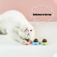 360 %c2%b0 rotation natural cat toy wall sticker ball toy cat edible chewing toy healthy cleaning teeth to promote kitten eating