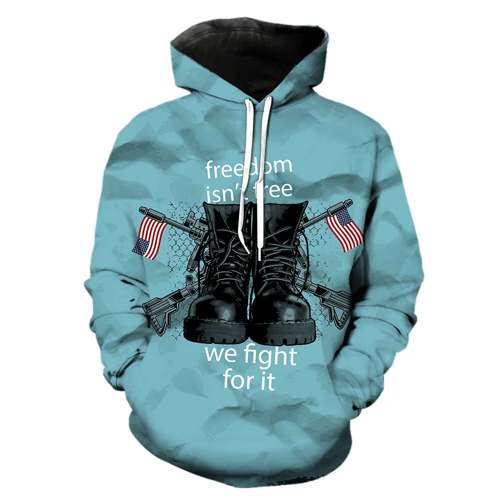 Свитшот унисекс на заказ худи с рисунком летающего мультяшного аниме и флага США