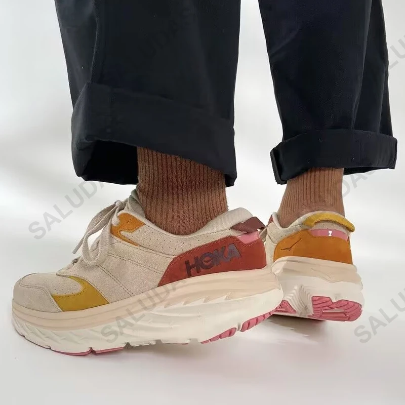 HOKA Women Sport Shoes Bondi L Road Running Shoes Outdoor Light Cushioned Couple Casual Sneakers Men Jogging Tennis Sneakers