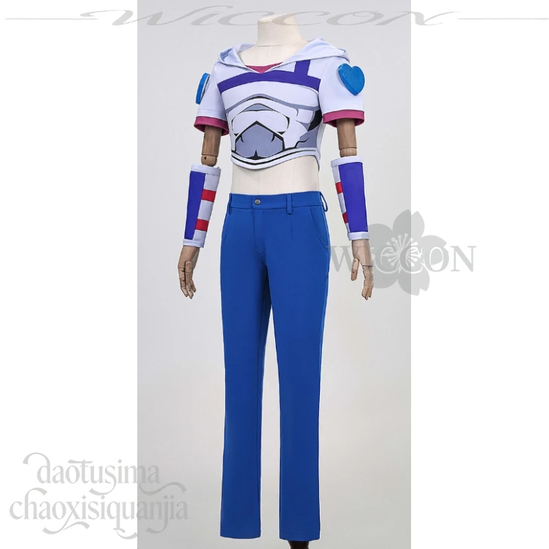 Фото Аниме Joooo SBR Косплей Johnnyy Костюм Y2K Мода Midriff Top Star Pattern Hat Синие брюки Желтые парики Хэллоуин Рождество Cos №4