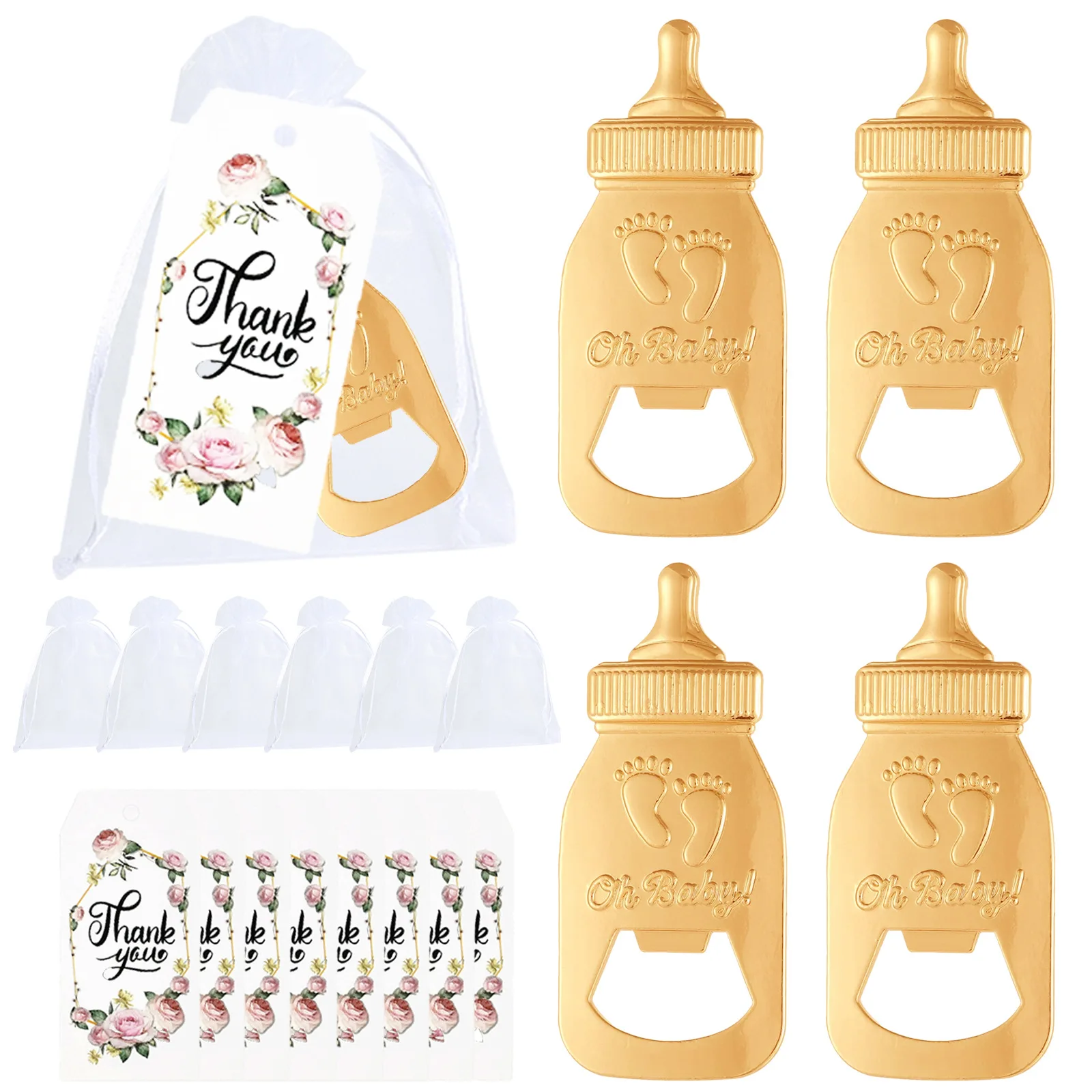 

24 комплекта открывалка для бутылок с конфетными пакетами, благодарим Вас за бирки для детского душа, гостя, сувенир на свадебную вечеринку, ...