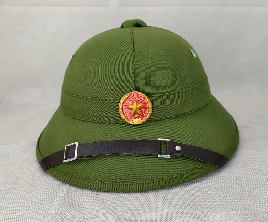Зеленая репродукция Вьетнамская война армейская шляпа NVA Vietcong VC Pith шлем и красная