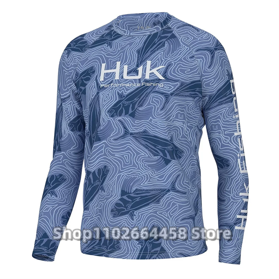 

HUK Fishing Shirt Neutral Long Sleeve Fishing Clothes Uv Protection Fishing Jersey Outdoor Summer Breathable Sweatshirt UPF 50+