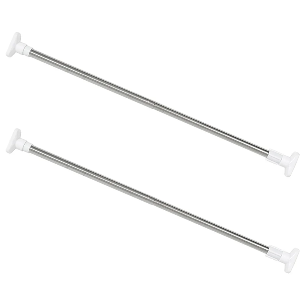 

2 Pcs Cupboard Bars Outdoor Clothes Drying Rack Telescopic Metal Pole Retractable Closet Rod Flexible Curtain Rod